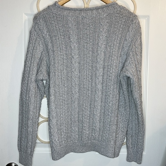 COTTON COUNTRY sweater intricate knit pattern women’s M light gray - Picture 3 of 8